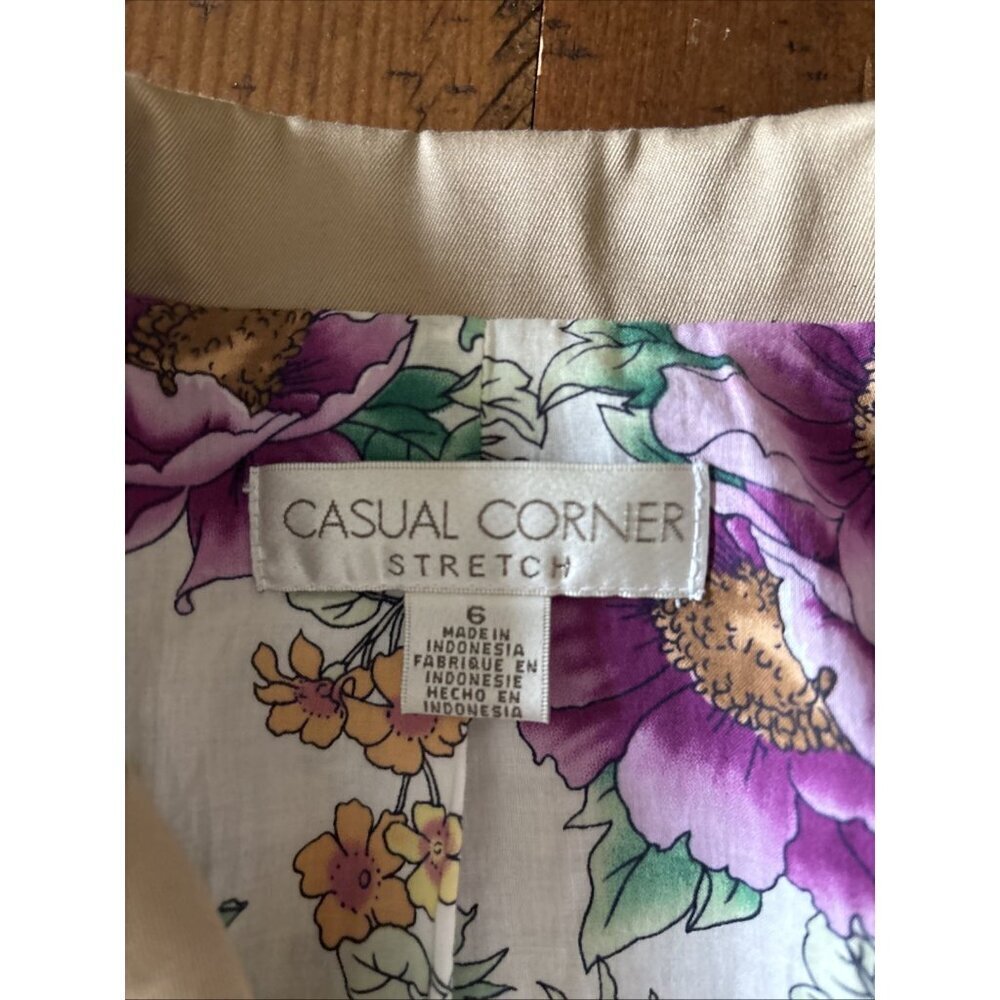 casual Corner Tan Chino Cotton Blazer Size 6 See Measurements - Picture 4 of 6